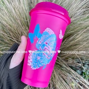 🦋LAST ONE💗Starbucks 2022 Easter Magenta Butterflies Grande Reusable Hot Cup